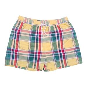 Polo Ralph Lauren Swim Trunks Yellow Green Pink Plaid Shorts Drawstring XXL